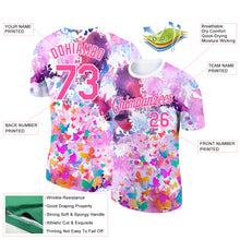 Load image into Gallery viewer, Custom Pink White 3D Pattern Design Watercolor Butterfly Performance T-Shirt