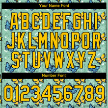 Load image into Gallery viewer, Custom Ice Blue Gold-Black 3D Pattern Design Butterfly Performance T-Shirt