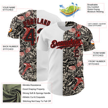 Load image into Gallery viewer, Custom White Black-Red 3D Pattern Design Vintage Tattoos Authentic Baseball Jersey