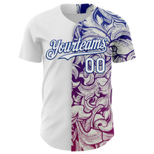 Load image into Gallery viewer, Custom White Royal 3D Pattern Design Vintage Tattoos Authentic Baseball Jersey