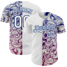 Load image into Gallery viewer, Custom White Royal 3D Pattern Design Vintage Tattoos Authentic Baseball Jersey