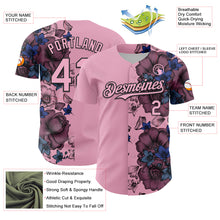 Load image into Gallery viewer, Custom Light Pink Black 3D Pattern Design Vintage Tattoos Authentic Baseball Jersey