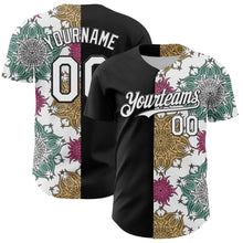 Load image into Gallery viewer, Custom Black White 3D Pattern Design Vintage Tattoos Authentic Baseball Jersey