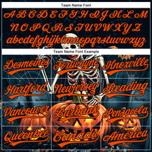 Load image into Gallery viewer, Custom Black Orange 3D Halloween Authentic Baseball Jersey
