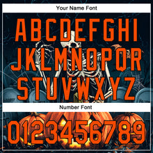 Load image into Gallery viewer, Custom Black Orange 3D Halloween Authentic Baseball Jersey