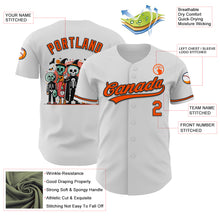 Load image into Gallery viewer, Custom White Orange-Black 3D Halloween Authentic Baseball Jersey