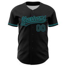 Load image into Gallery viewer, Custom Black Teal 3D Halloween Authentic Baseball Jersey