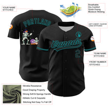 Load image into Gallery viewer, Custom Black Teal 3D Halloween Authentic Baseball Jersey