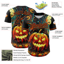 Load image into Gallery viewer, Custom Black Orange 3D Halloween Authentic Baseball Jersey