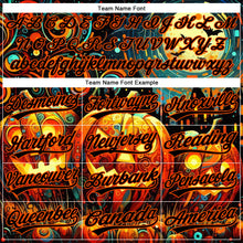 Load image into Gallery viewer, Custom Black Orange 3D Halloween Authentic Baseball Jersey