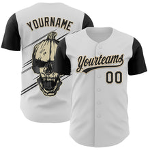 Load image into Gallery viewer, Custom White Black-City Cream 3D Halloween Authentic Baseball Jersey