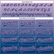 Load image into Gallery viewer, Custom Light Purple US Navy Blue-Light Pink 3D Halloween Authentic Baseball Jersey