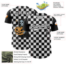 Load image into Gallery viewer, Custom Black White 3D Halloween Authentic Baseball Jersey