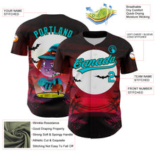 Load image into Gallery viewer, Custom Black Lakes Blue-Green 3D Halloween Authentic Baseball Jersey