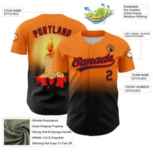 Load image into Gallery viewer, Custom Bay Orange Black-Fire Red 3D Halloween Authentic Baseball Jersey