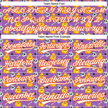 Load image into Gallery viewer, Custom Medium Purple White-Orange 3D Halloween Authentic Baseball Jersey