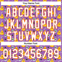 Load image into Gallery viewer, Custom Medium Purple White-Orange 3D Halloween Authentic Baseball Jersey