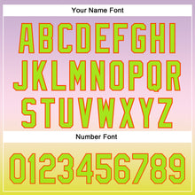 Load image into Gallery viewer, Custom Light Purple Neon Green Light Pink-Orange 3D Halloween Authentic Fade Baseball Jersey