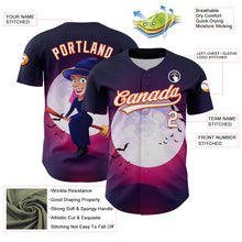 Load image into Gallery viewer, Custom Purple White-Orange 3D Halloween Authentic Baseball Jersey