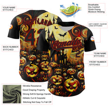 Load image into Gallery viewer, Custom Black Red 3D Halloween Authentic Baseball Jersey