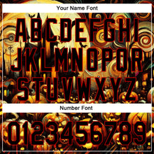 Load image into Gallery viewer, Custom Black Red 3D Halloween Authentic Baseball Jersey