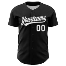 Load image into Gallery viewer, Custom Black White-Steel Gray 3D Halloween Authentic Baseball Jersey