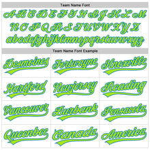 Load image into Gallery viewer, Custom White Neon Green-Blue 3D Halloween Authentic Baseball Jersey