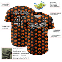 Load image into Gallery viewer, Custom Black White 3D Halloween Authentic Baseball Jersey
