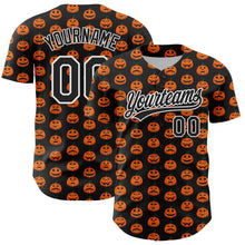 Load image into Gallery viewer, Custom Black White 3D Halloween Authentic Baseball Jersey