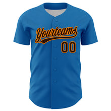 Load image into Gallery viewer, Custom Blue Brown-Bay Orange 3D Halloween Authentic Baseball Jersey