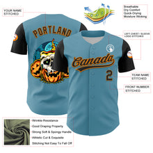 Load image into Gallery viewer, Custom Shadow Blue Black-Bay Orange 3D Halloween Authentic Baseball Jersey