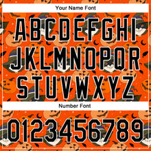 Load image into Gallery viewer, Custom Orange Black-White 3D Halloween Authentic Baseball Jersey