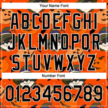 Load image into Gallery viewer, Custom Orange Black-White 3D Halloween Authentic Baseball Jersey