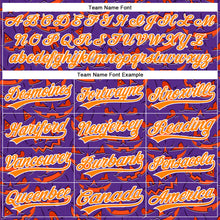 Load image into Gallery viewer, Custom Purple Bay Orange-White 3D Halloween Authentic Baseball Jersey