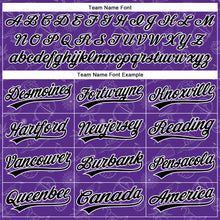Load image into Gallery viewer, Custom Purple Black-White 3D Halloween Authentic Baseball Jersey