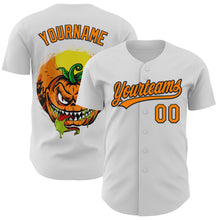 Load image into Gallery viewer, Custom White Bay Orange-Black 3D Halloween Authentic Baseball Jersey