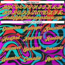 Load image into Gallery viewer, Custom Stitched Black Neon Green-Hot Pink 3D Halloween Fluid Sports Pullover Sweatshirt Hoodie