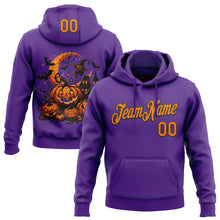 Load image into Gallery viewer, Custom Stitched Purple Bay Orange-Black 3D Halloween Sports Pullover Sweatshirt Hoodie