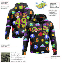 Load image into Gallery viewer, Custom Stitched Black Neon Green-Hot Pink 3D Halloween Sports Pullover Sweatshirt Hoodie