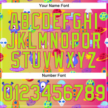 Load image into Gallery viewer, Custom Stitched Neon Green Hot Pink 3D Halloween Gradient Sports Pullover Sweatshirt Hoodie