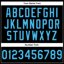 Load image into Gallery viewer, Custom Stitched Black Sky Blue-Pink Line Sports Pullover Sweatshirt Hoodie