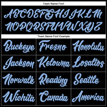 Load image into Gallery viewer, Custom Stitched Black Light Blue-Purple Line Sports Pullover Sweatshirt Hoodie