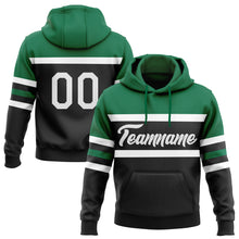 Load image into Gallery viewer, Custom Stitched Black White-Kelly Green Line Sports Pullover Sweatshirt Hoodie