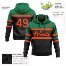Load image into Gallery viewer, Custom Stitched Black Orange-Kelly Green Line Sports Pullover Sweatshirt Hoodie