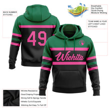 Load image into Gallery viewer, Custom Stitched Black Pink-Kelly Green Line Sports Pullover Sweatshirt Hoodie