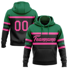 Load image into Gallery viewer, Custom Stitched Black Pink-Kelly Green Line Sports Pullover Sweatshirt Hoodie