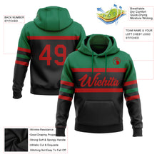Load image into Gallery viewer, Custom Stitched Black Red-Kelly Green Line Sports Pullover Sweatshirt Hoodie
