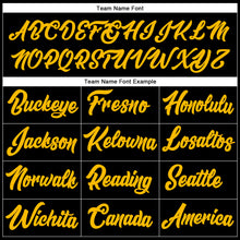 Load image into Gallery viewer, Custom Stitched Black Gold-Crimson Line Sports Pullover Sweatshirt Hoodie