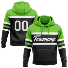 Load image into Gallery viewer, Custom Stitched Black White-Aurora Green Line Sports Pullover Sweatshirt Hoodie