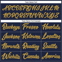 Load image into Gallery viewer, Custom Stitched Navy Old Gold-Red Line Sports Pullover Sweatshirt Hoodie